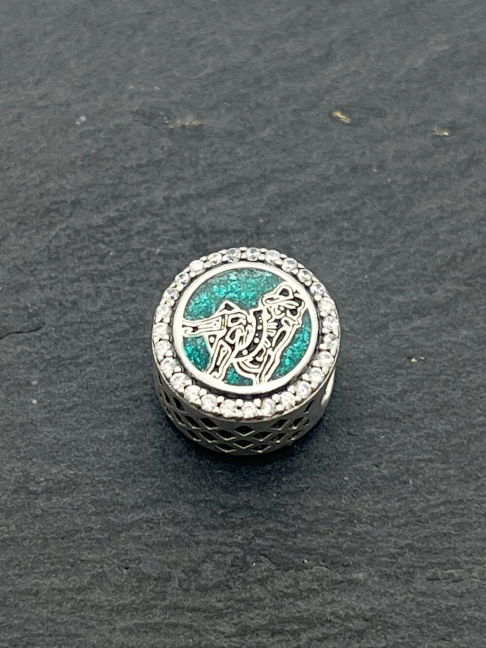 Pandora Welcome y’all Dog Enamel Bead Charm Sterling Silver Jewelry
